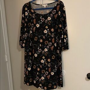 Floral Black Dress
